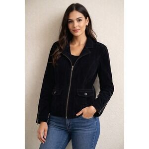Strokes Black Corduroy Zip Front Jacket Women's‎ Size Large